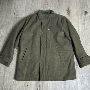 London Fog Men's XXL Olive Green L10335M Loden Heath Wool Blend Coat